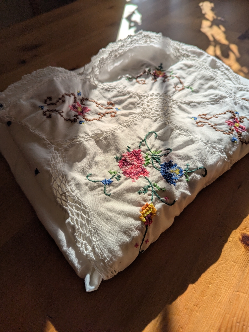 Cross-stitched Embroidered Table Cloth